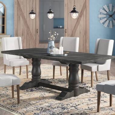 Grey solid best sale wood dining table